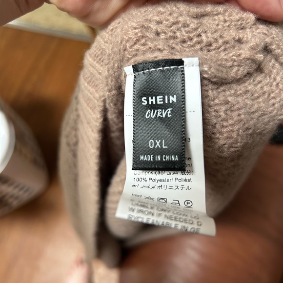 SHEIN Cream Crew Neck Sweater with Textured Knit - Picture 3 of 5